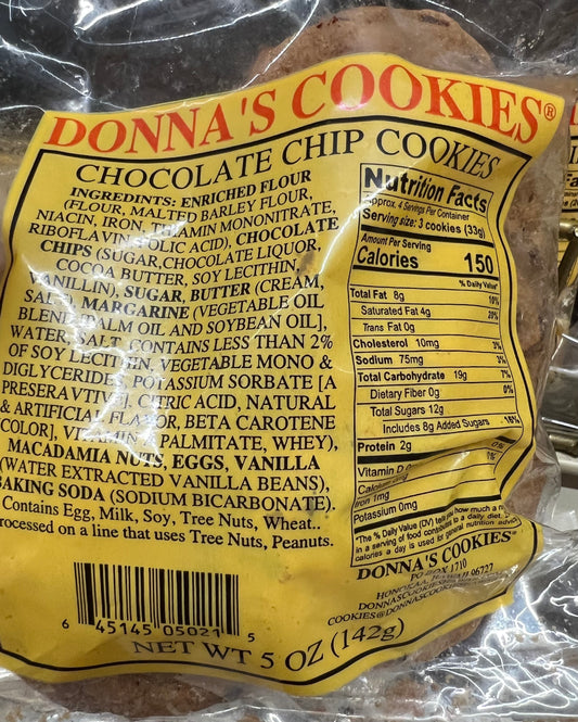 Donna’s Chocolate Chip Cookies