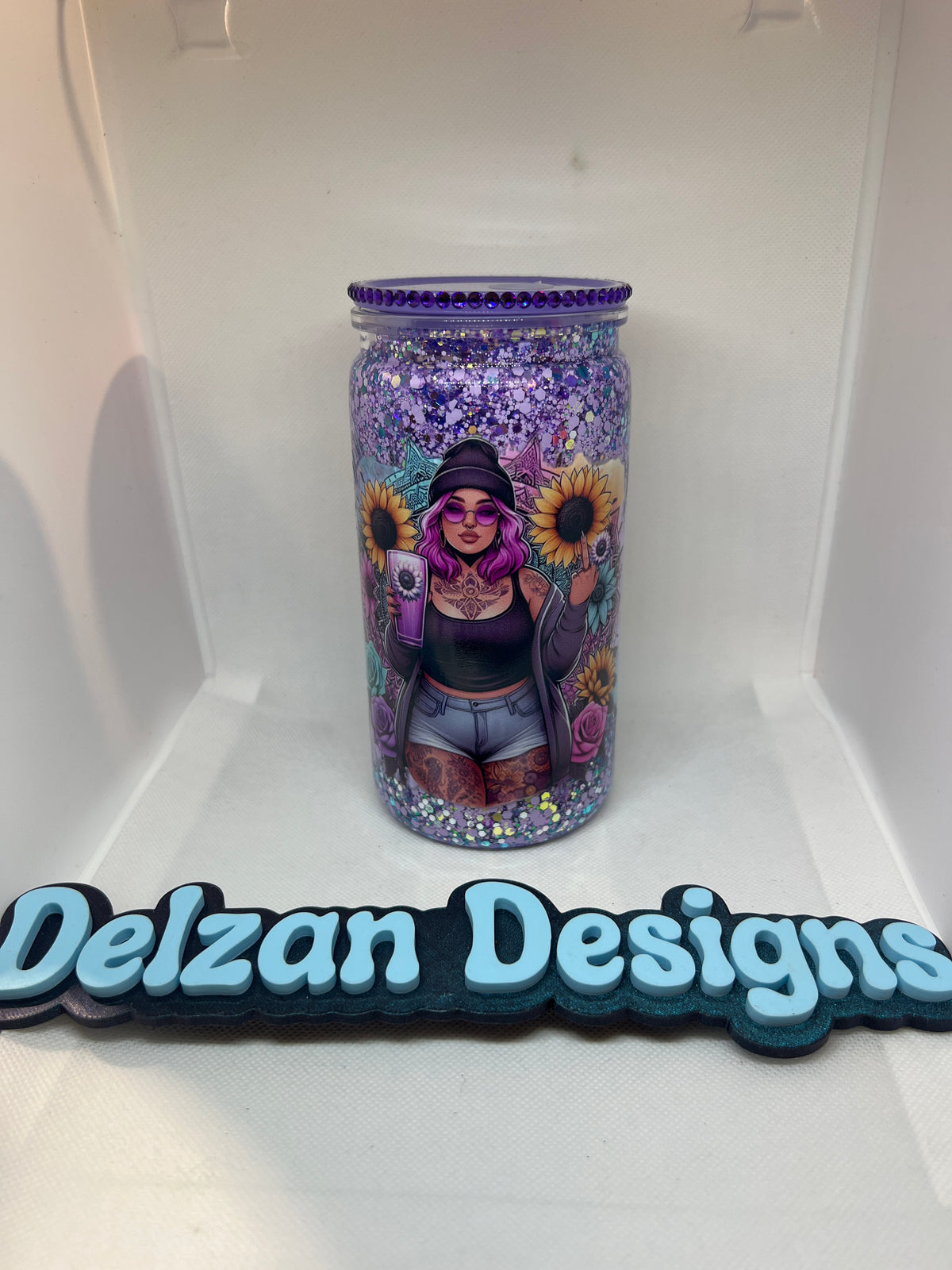Purple Tattoo Girl Snowglobe