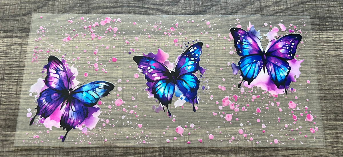 16 oz Blue Butterfly